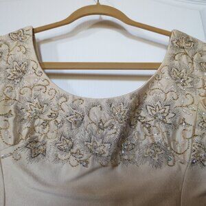 Vintage 1960s Harvey Berin Silk Beaded Cocktail Dress, Size 6